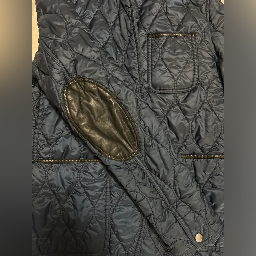 Burberry Quilted Jacket Elbow Patch Navy Nylon Co… - image 3